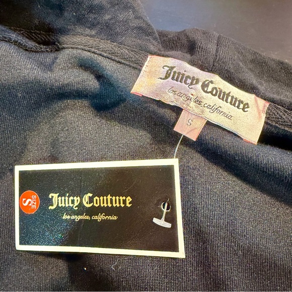 NWT Juicy Couture Black Velvet Velour Tracksuit w/ Rhinestone Crystals Size S - Picture 4 of 16